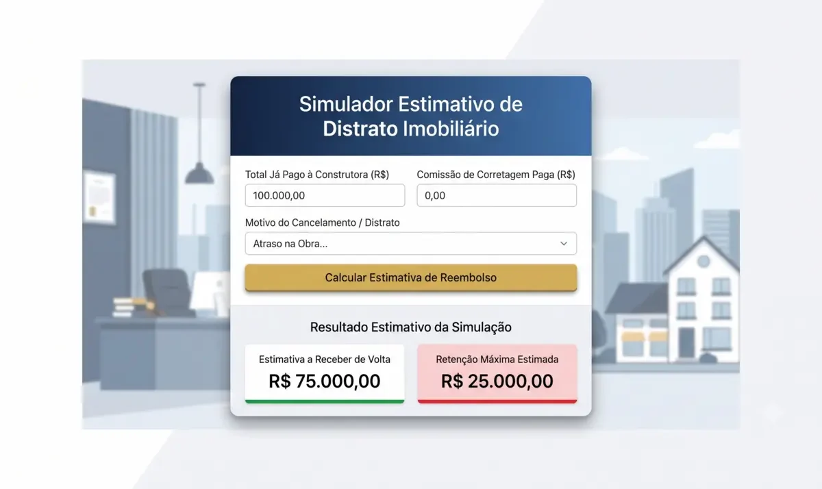 Imagem do simulador de distrato de imóvel na planta