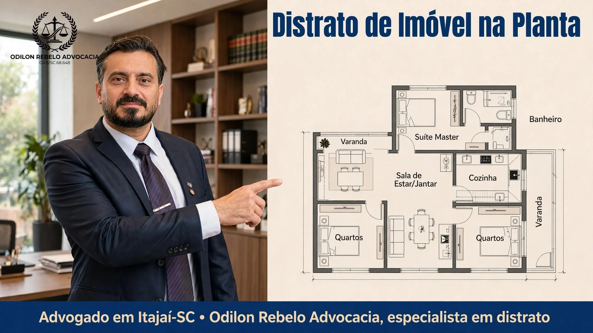 Advogado em Itajai-SC Odilon Rebelo especialista em distrato imobiliário e distrato de imóvel na planta
